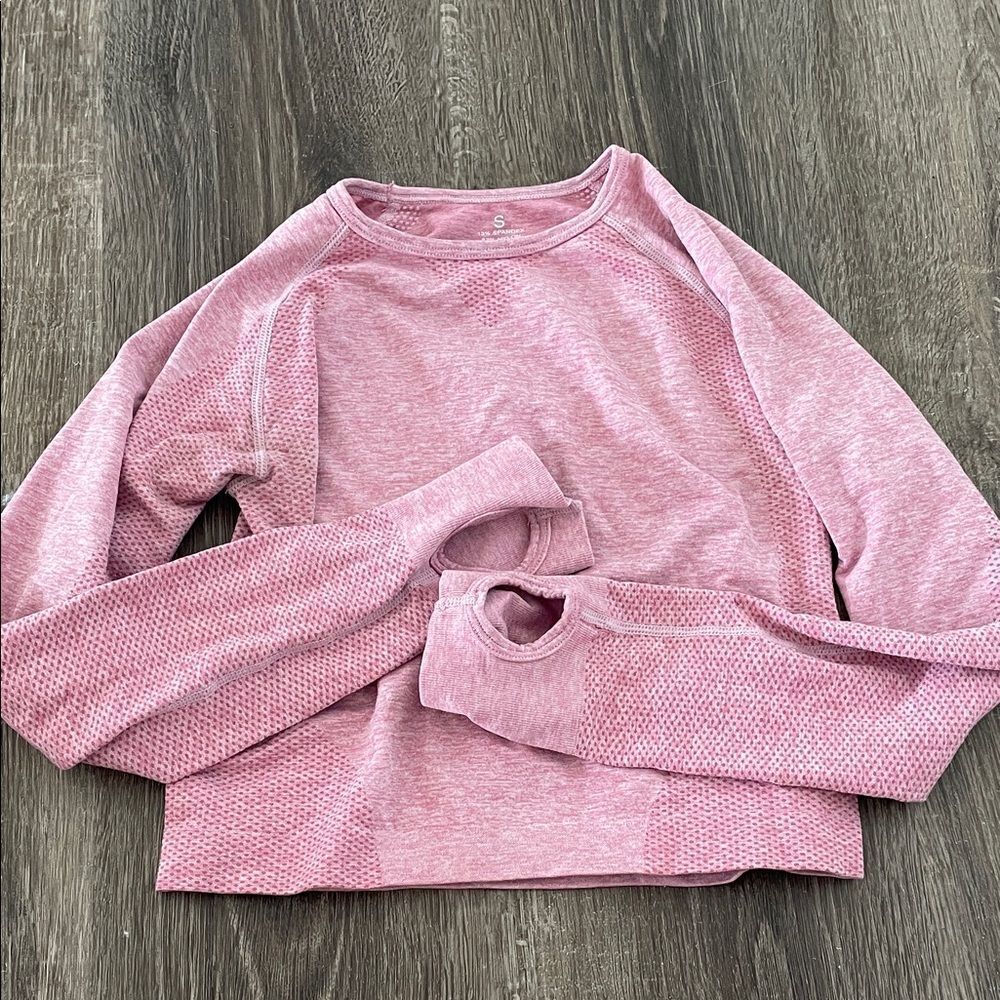 Pink NVGTN Cropped Long Sleeve